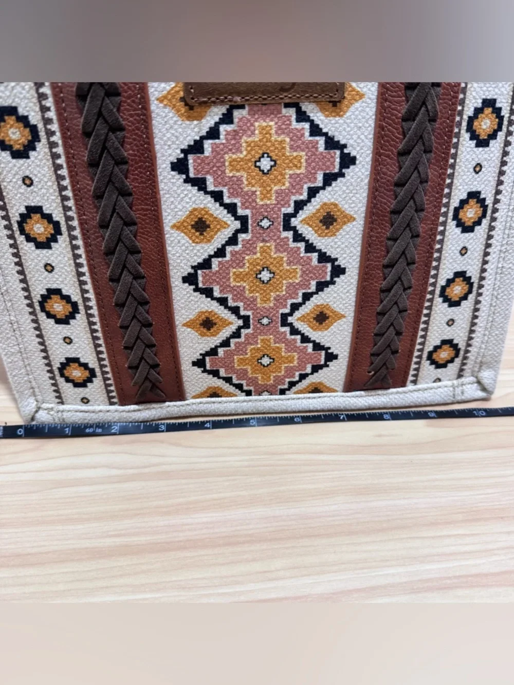 Wrangler SOUTHWEST PRINT MINI TOTE Crossbody Purse w/Strap + Mini Zip Card Case - Picture 10 of 15